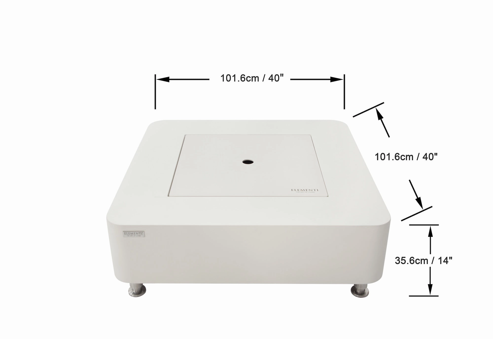 Elementi - Perth Ethanol Square Fire Table ECG02