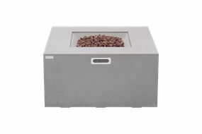 Elementi - Rocky Square Concrete Fire Pit Table, Hidden Propane Storage OFG310portable outdoor fire pit with lid