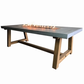 Elementi - Sonoma Workshop Dining Rectangular Fire Pit Table OFG201portable outdoor fire pit with lid