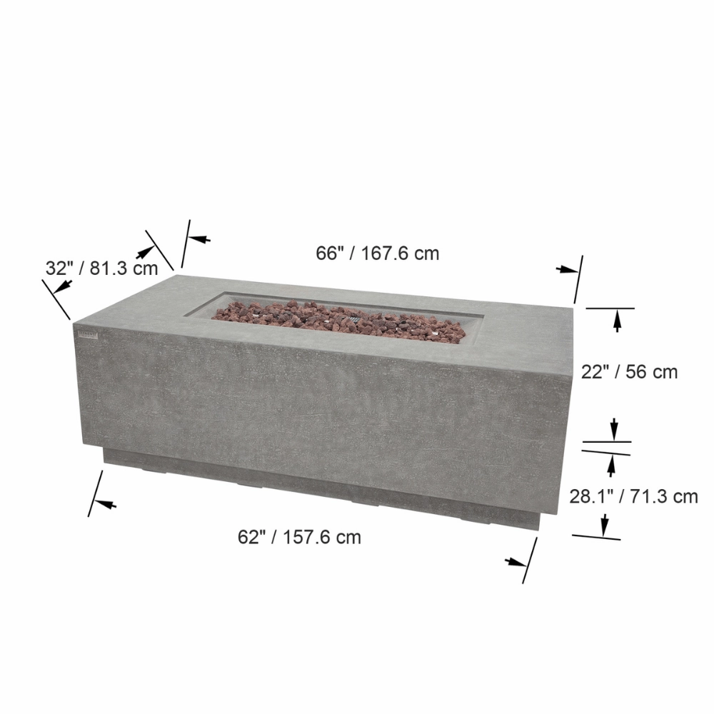 Elementi Andes Fire Table With Propane Tank Holder OFG309