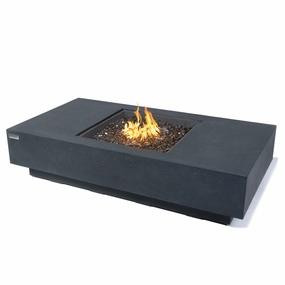 Elementi Plus - Cannes Rectangular Concrete Fire Pit Table - OFG416DGportable outdoor fire pit with lid