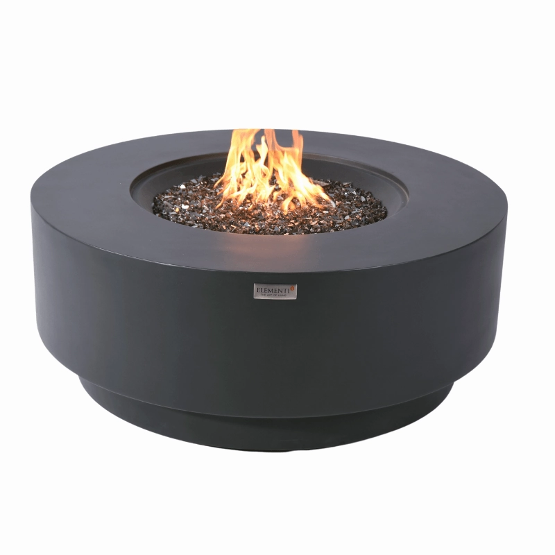 Elementi Plus - Nimes Round Concrete Fire Pit Table - OFG414DGportable outdoor fire pit with lid
