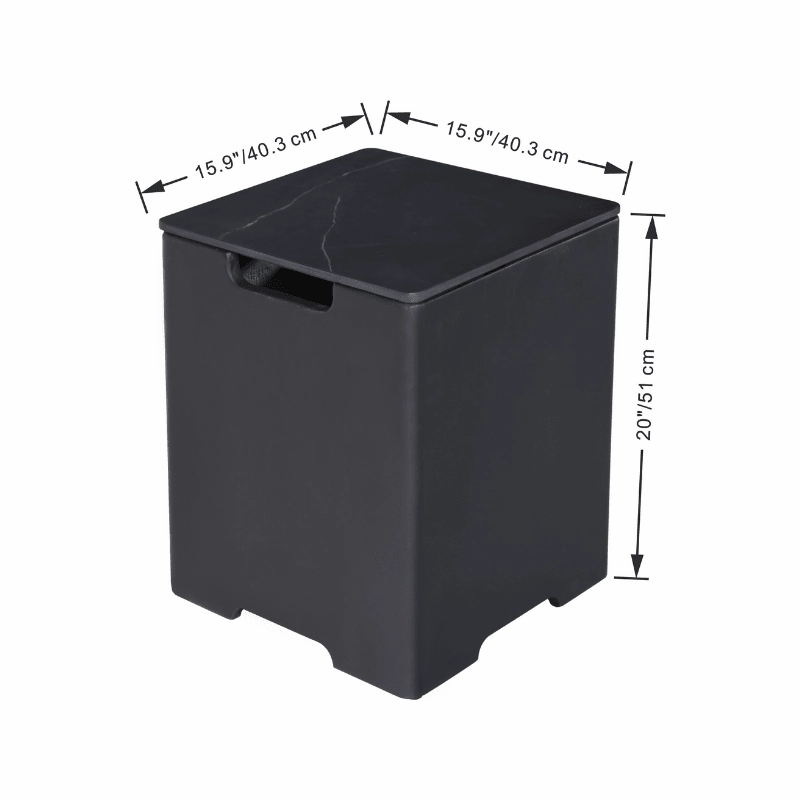 Elementi Plus - Square Marble Porcelain Tank Cover - ONB401BB