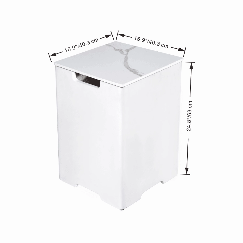 Elementi Plus - Square Marble Porcelain Tank Cover - ONB401BW