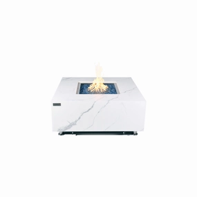 Elementi Plus Bianco Marble Porcelain Fire Table OFP103outdoor fire table set with chairs