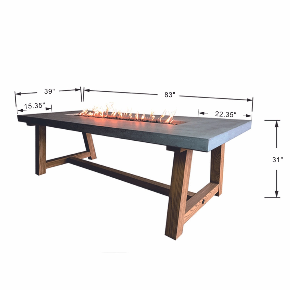 Elementi Sonoma Dining Table Fire Pit Table OFG201