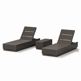 Elevate 3-Piece Chaise Lounge SetHDPE eco-friendly polywood furniture set