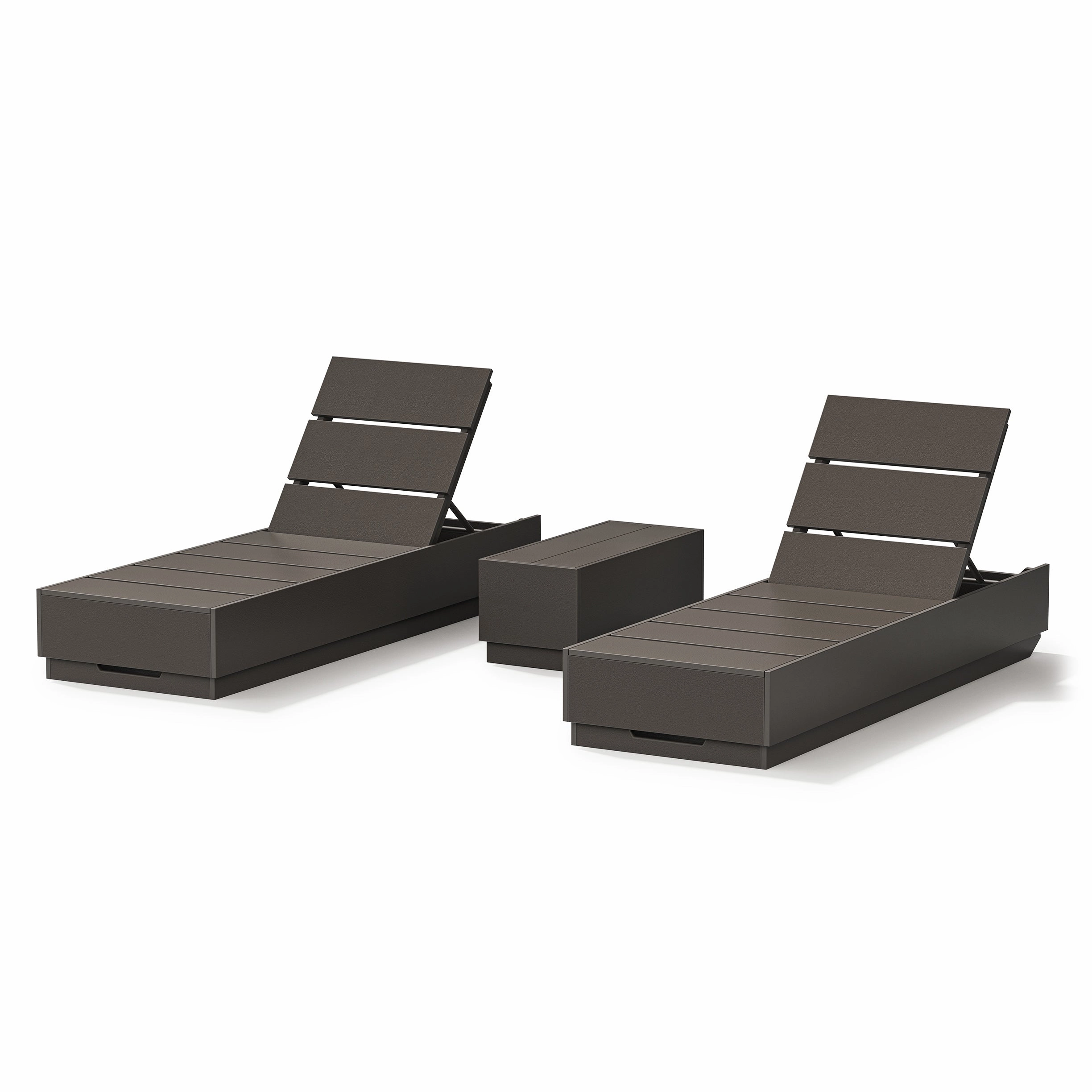 Elevate 3-Piece Chaise Lounge SetHDPE eco-friendly polywood furniture set