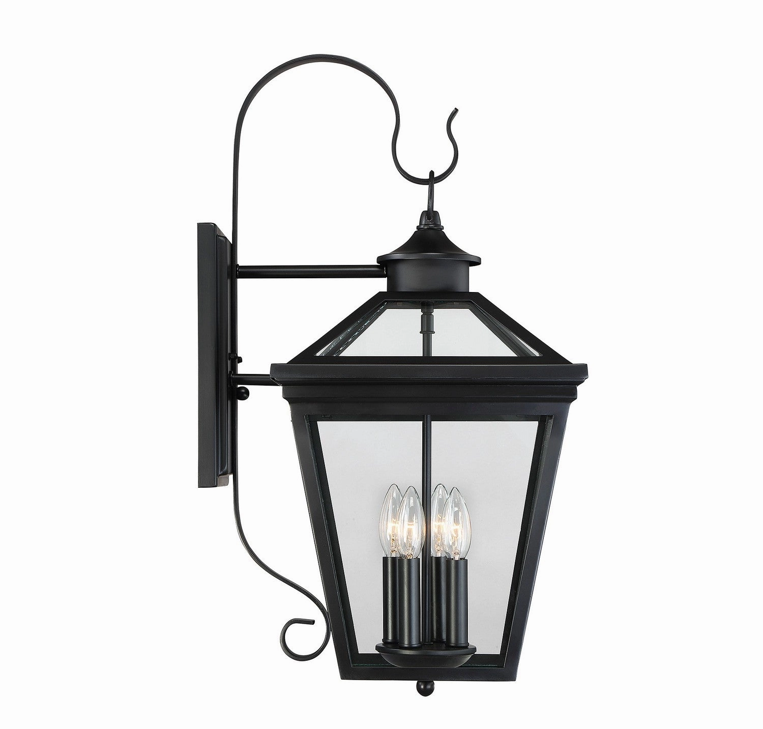Ellijay Four Light Outdoor Wall Lantern Black