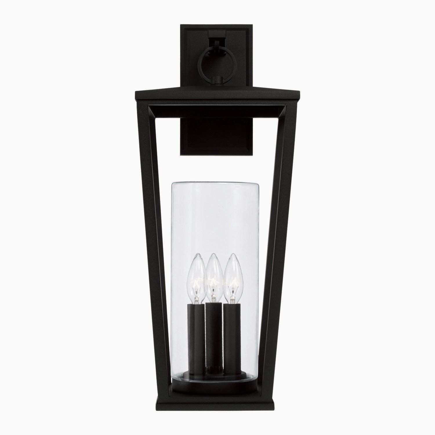 Elliott Three Light Outdoor Wall Lantern Black