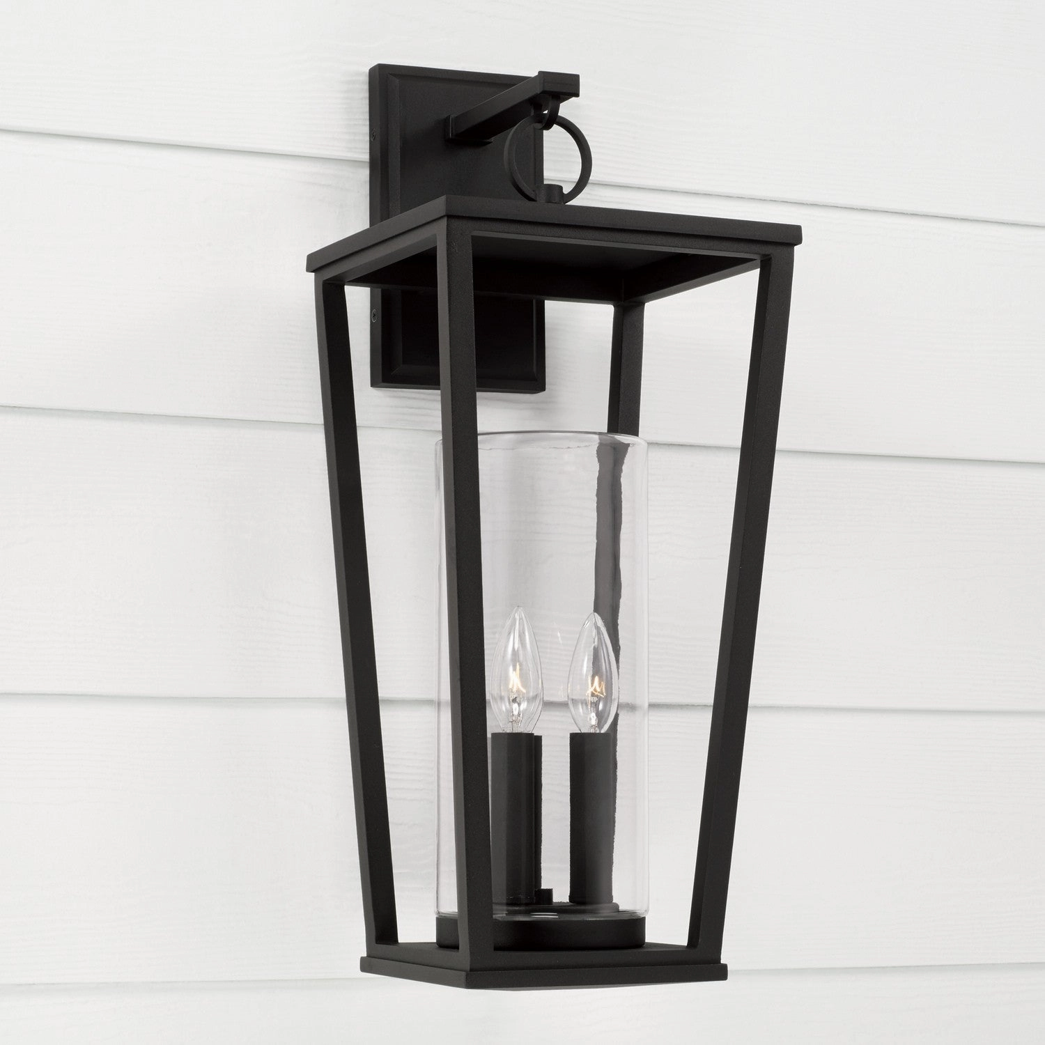 Elliott Three Light Outdoor Wall Lantern Black