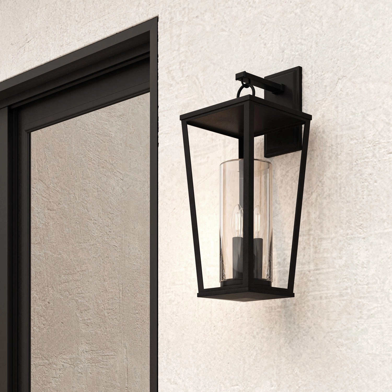Elliott Three Light Outdoor Wall Lantern Black