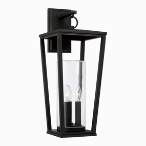 Elliott Three Light Outdoor Wall Lantern BlackOutdoor wall sconces with motion sensor