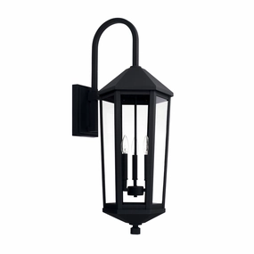 Ellsworth Three Light Outdoor Wall Lantern BlackOutdoor wall sconces with motion sensor