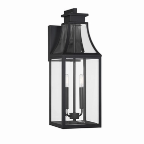 Emery Two Light Outdoor Wall Lantern Matte BlackOutdoor wall sconces with motion sensor