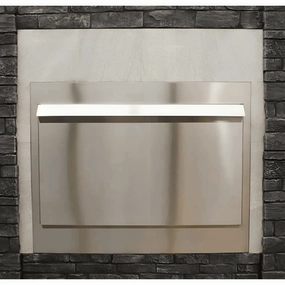 Empire White Mountain Hearth Carol Rose Outdoor Fireplace, Linear 48-inch Stainless Steel Weather Door Accessory WD48LSSFireproof mat for under fire pit