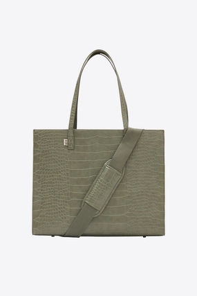 The Large Work Tote In Olive Croc Hot Offer Frenzy Clearance Event