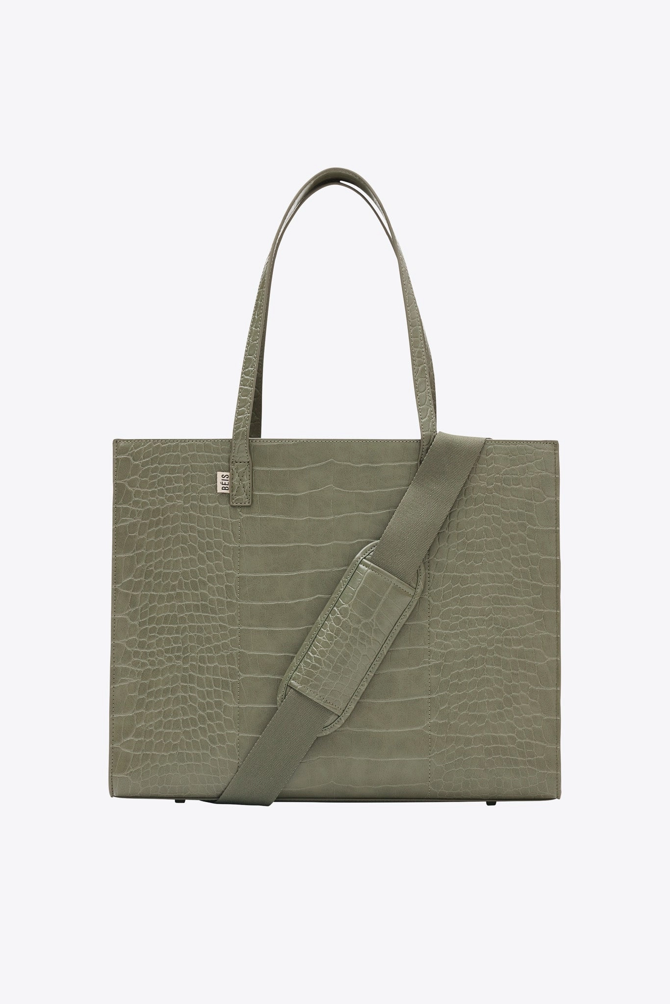 The Large Work Tote In Olive Croc Hot Offer Frenzy Clearance Event