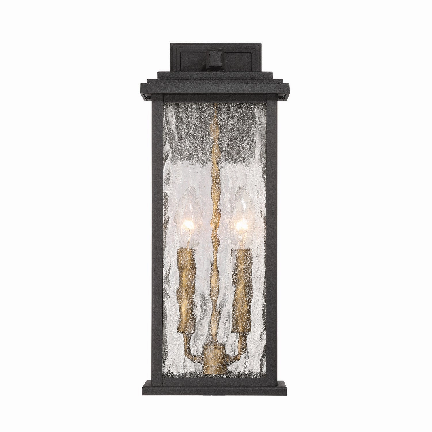 Estate Two Light Outdoor Wall Sconce Black, Brass