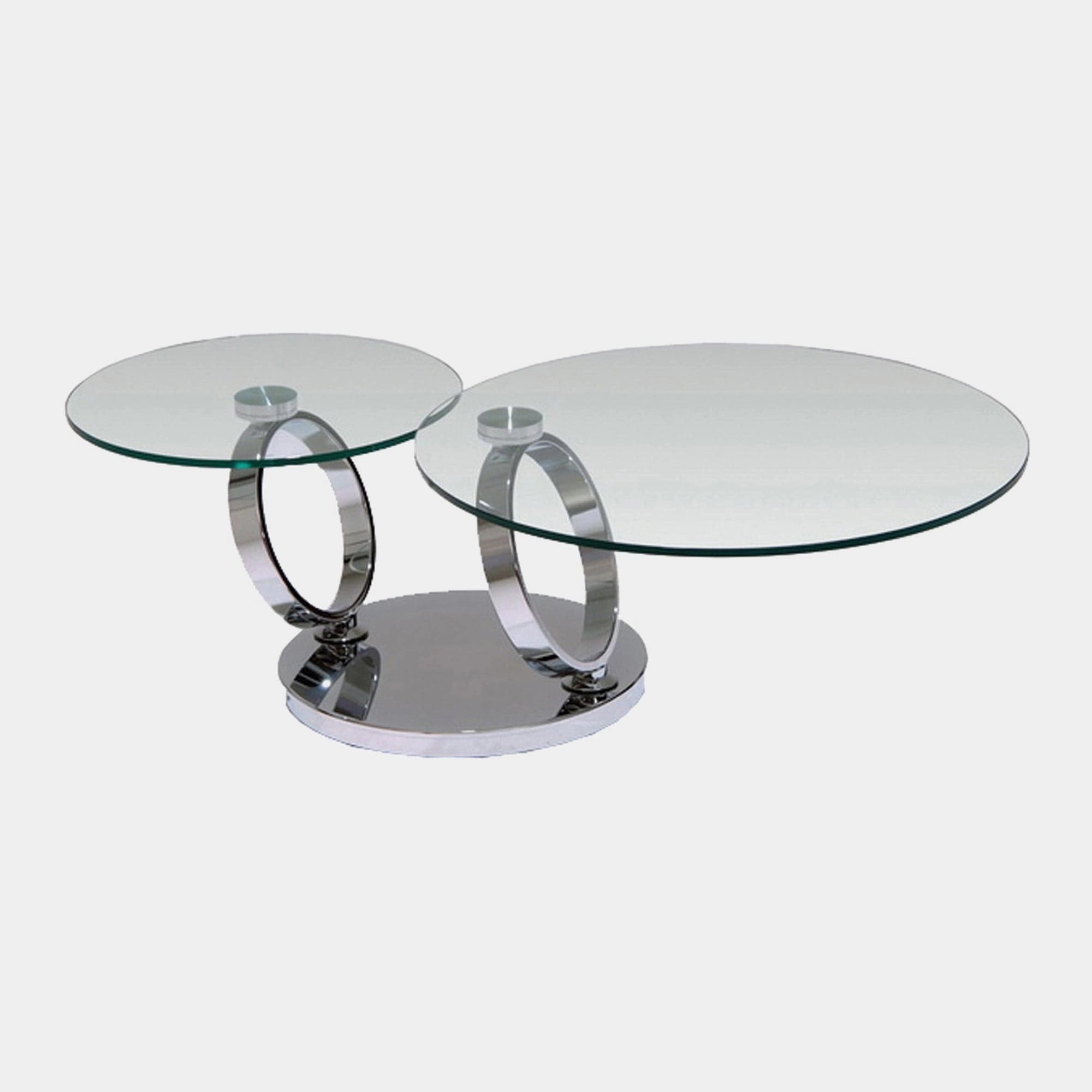 Eternity - Swivel Coffee Table In Clear Glass & Chrome Baseoutdoor coffee table for patio or lounge