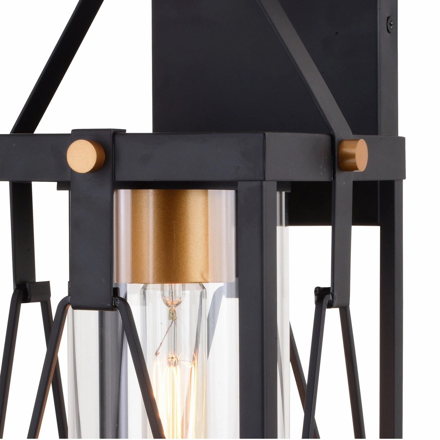 Evanston One Light Outdoor Wal Mount Matte Black and Light Gold