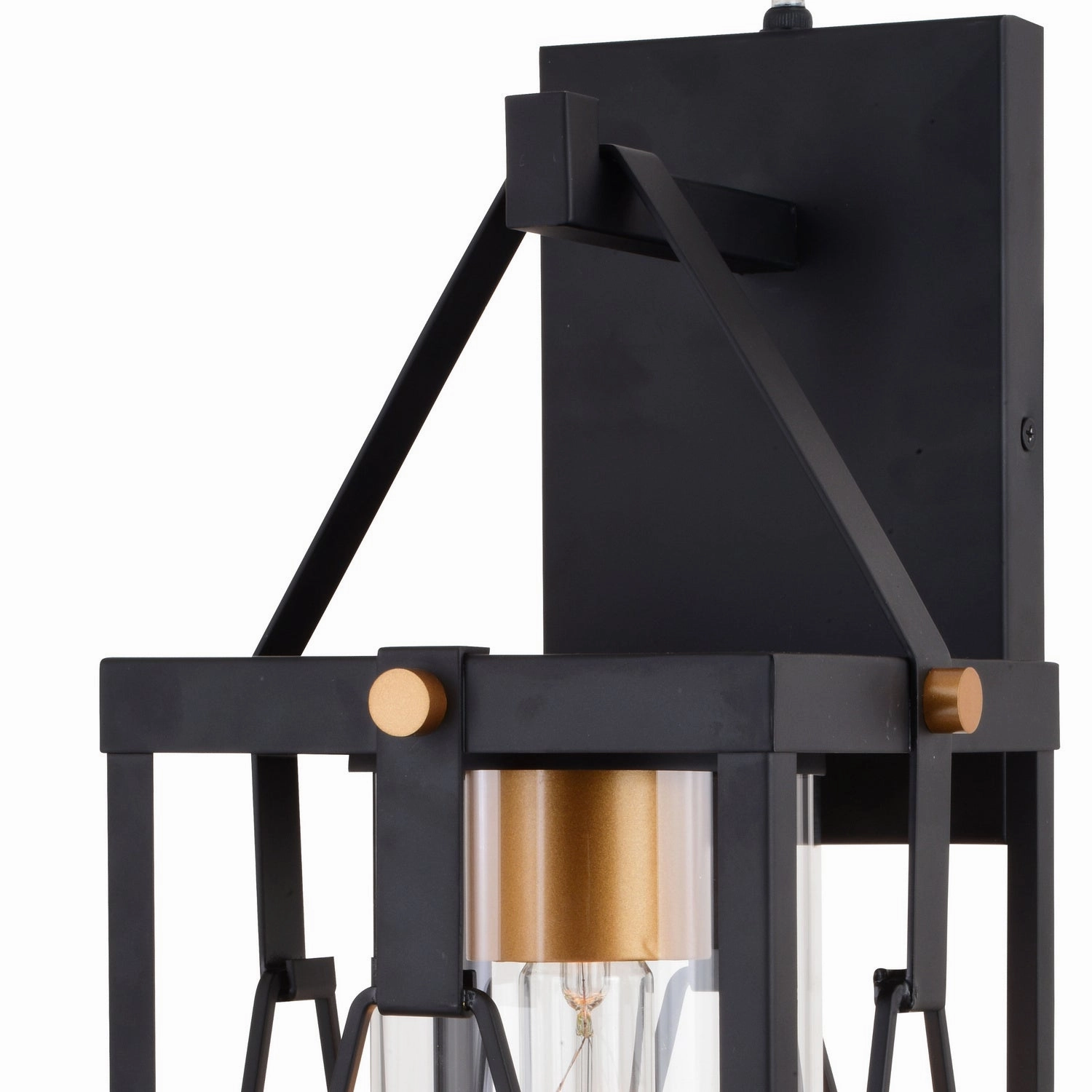 Evanston One Light Outdoor Wal Mount Matte Black and Light Gold