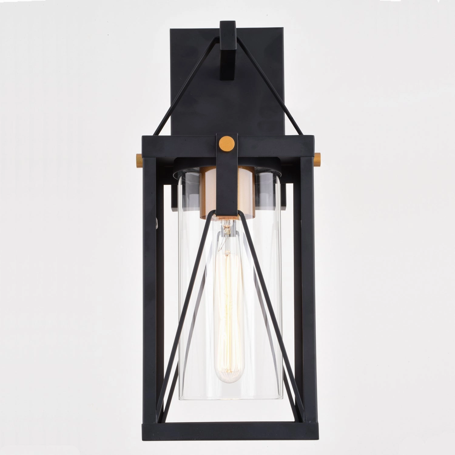 Evanston One Light Outdoor Wal Mount Matte Black and Light Gold