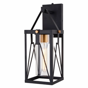 Evanston One Light Outdoor Wal Mount Matte Black and Light GoldOutdoor wall sconces with motion sensor