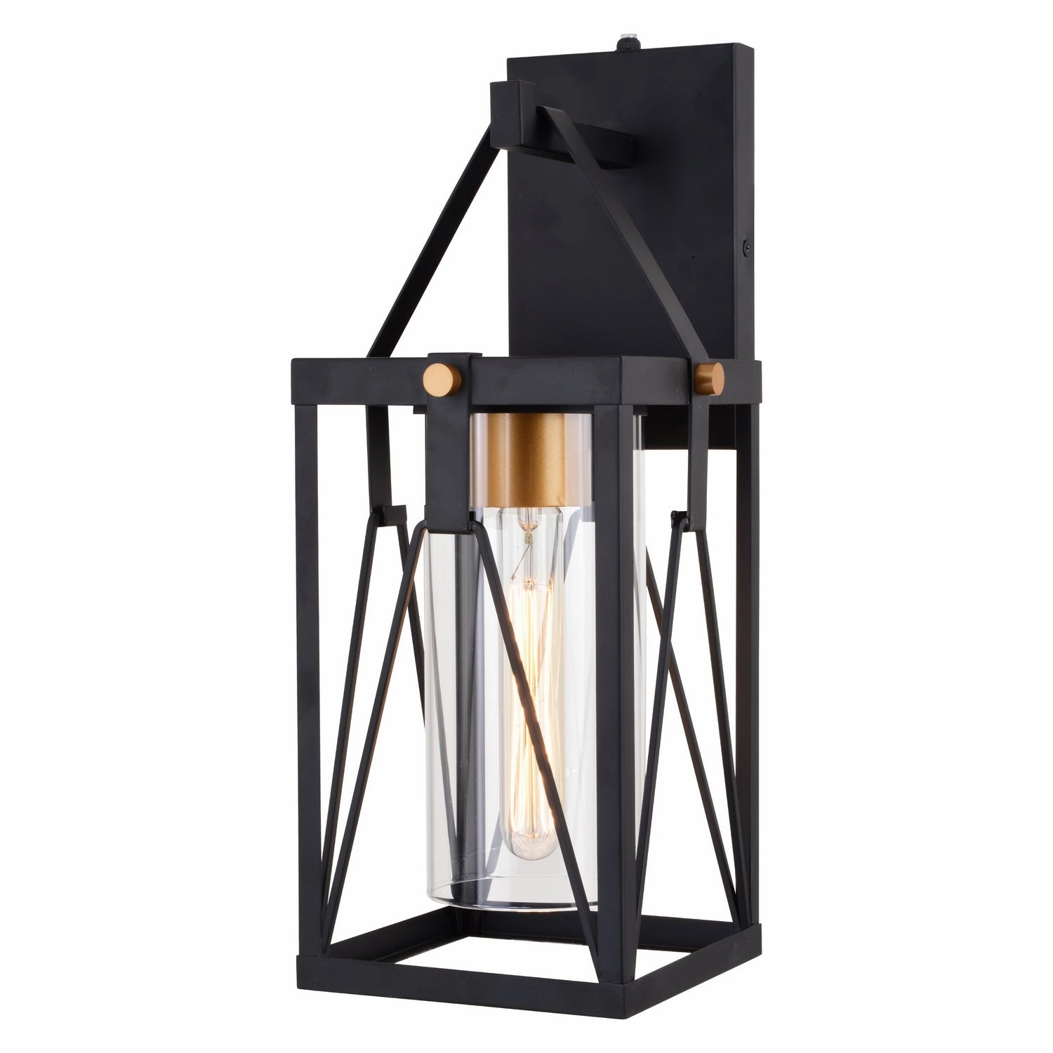 Evanston One Light Outdoor Wal Mount Matte Black and Light GoldOutdoor wall sconces with motion sensor