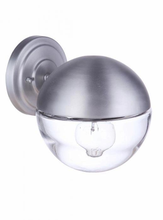 Evie One Light Outdoor Wall Mount Satin Aluminum