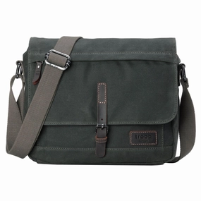 Troop London Heritage Canvas Leather Messenger Bag Exclusive Holiday Deal
