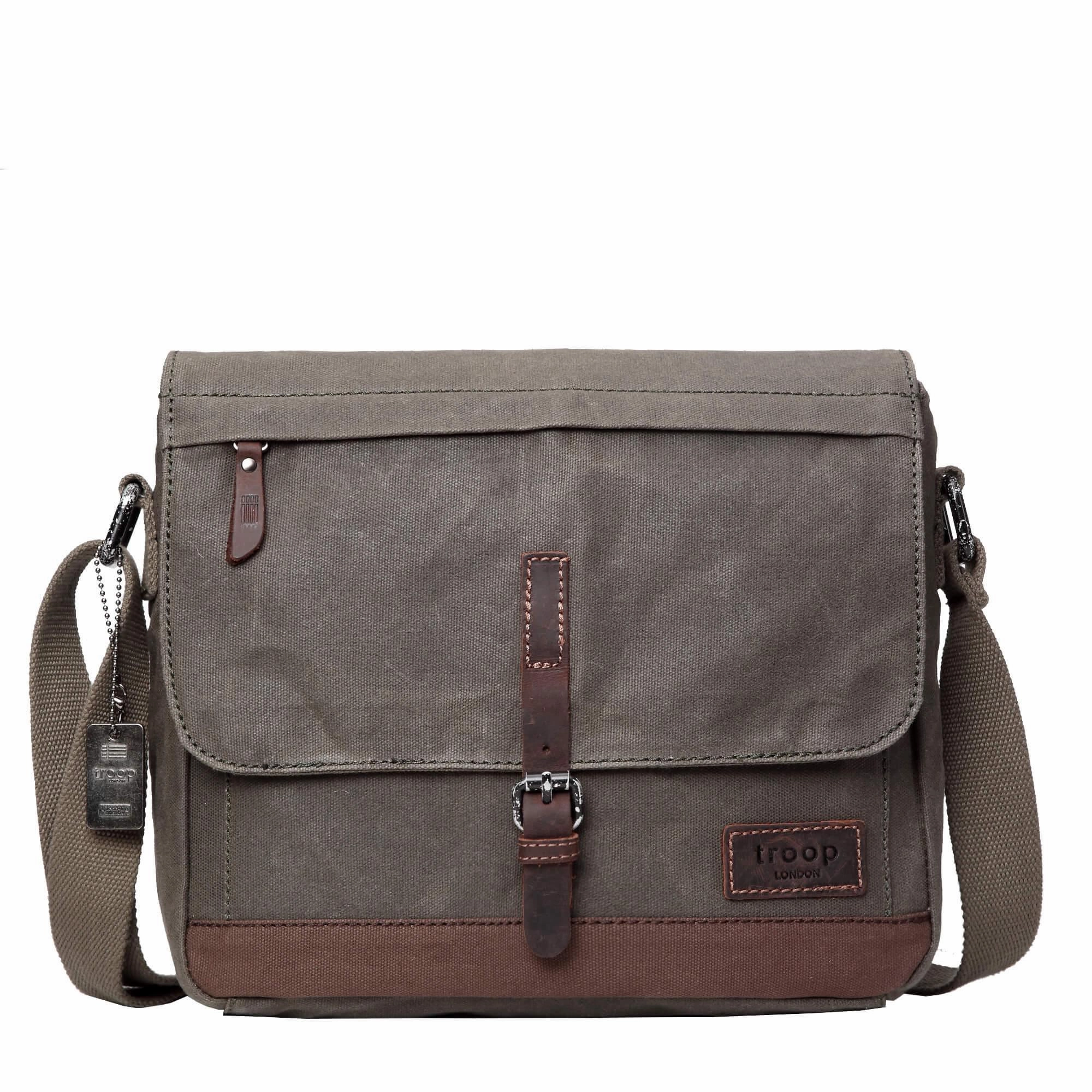 Todays Hot Pick Troop London Heritage Canvas Leather Messenger Bag