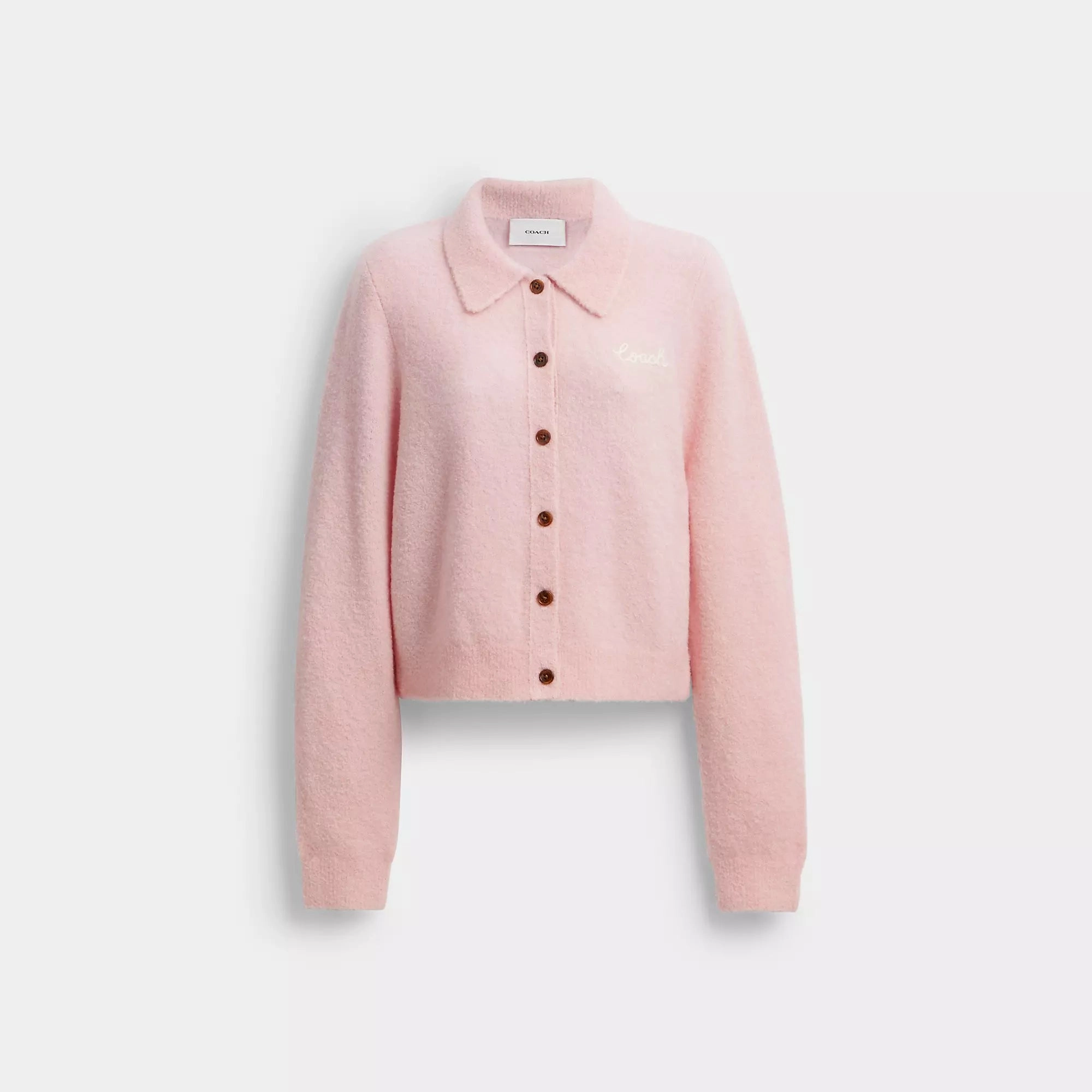 Coach Outlet Coach Embroidered Cropped Cardigan Shop the Best Deals