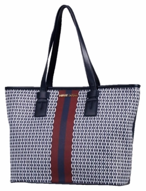 Todays Hot Savings Trending Deals Today Pierre Cardin Mikayla Printed Tote Handbag | Navy