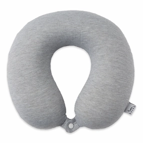 Jersey Stripe - Memory Foam Neck Pillow - Gray Stripe MustHave Deals Hot Deal Alert