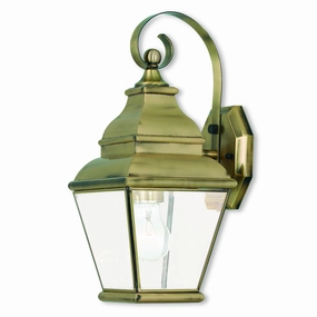 Exeter One Light Outdoor Wall Lantern Antique BrassOutdoor wall sconces with motion sensor