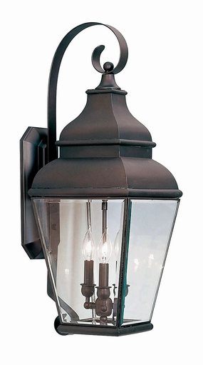 Exeter Three Light Outdoor Wall Lantern BronzeOutdoor wall sconces with motion sensor