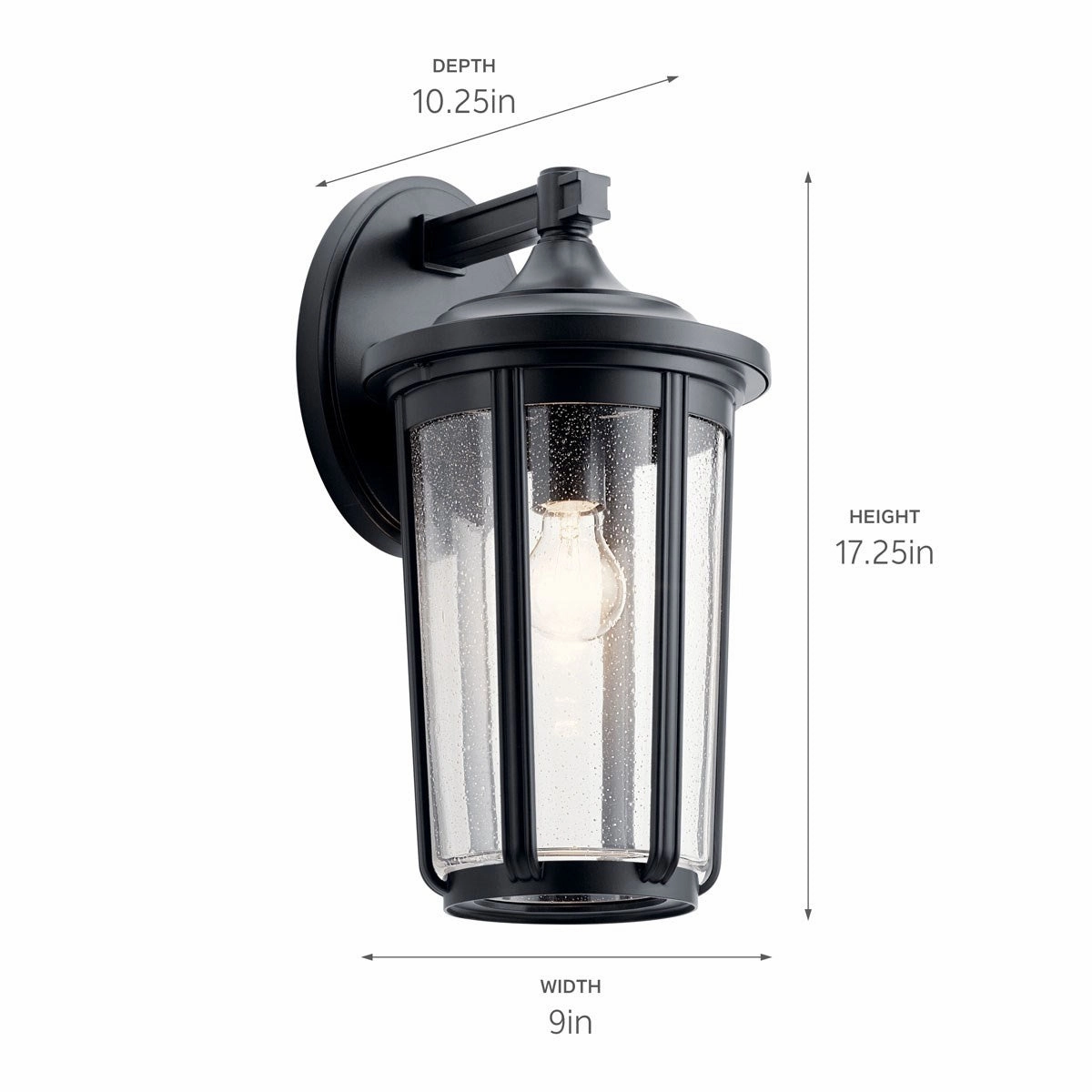 Fairfield One Light Outdoor Wall Mount Black