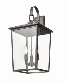 Fetterton Three Light Outdoor Hanging Lantern Powder Coated BronzeOutdoor wall sconces with motion sensor