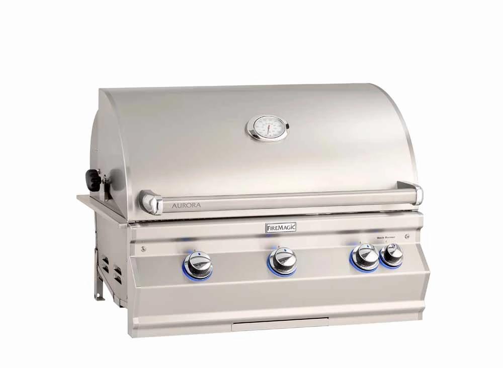 Fire Magic Aurora 30" Built-In Gas Grill with Backburner & Rotisserie Kit A660i compact BBQ grill for small spaces