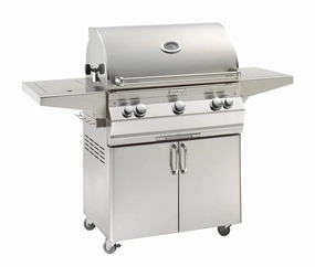 Fire Magic Aurora 30" Portable Gas Grill with Backburner, Rotisserie Kit & Single Side Burner A540s professional outdoor BBQ grill set