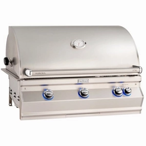 Fire Magic Aurora 36" Built-In Gas Grill with Analog Thermometer A790i stainless steel BBQ grill with side table