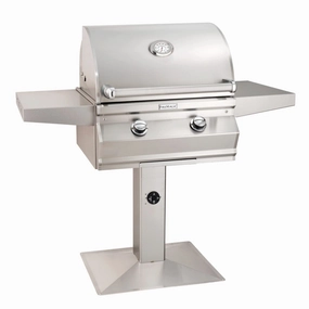 Fire Magic Choice Multi-User Accessible 24" CMA430s Patio Post Grill stainless steel BBQ grill with side table