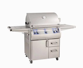 Fire Magic Echelon Diamond 30" Portable Grill with Analog Thermometer & Flush Mounted Single Side Burner E660s large capacity charcoal BBQ grills