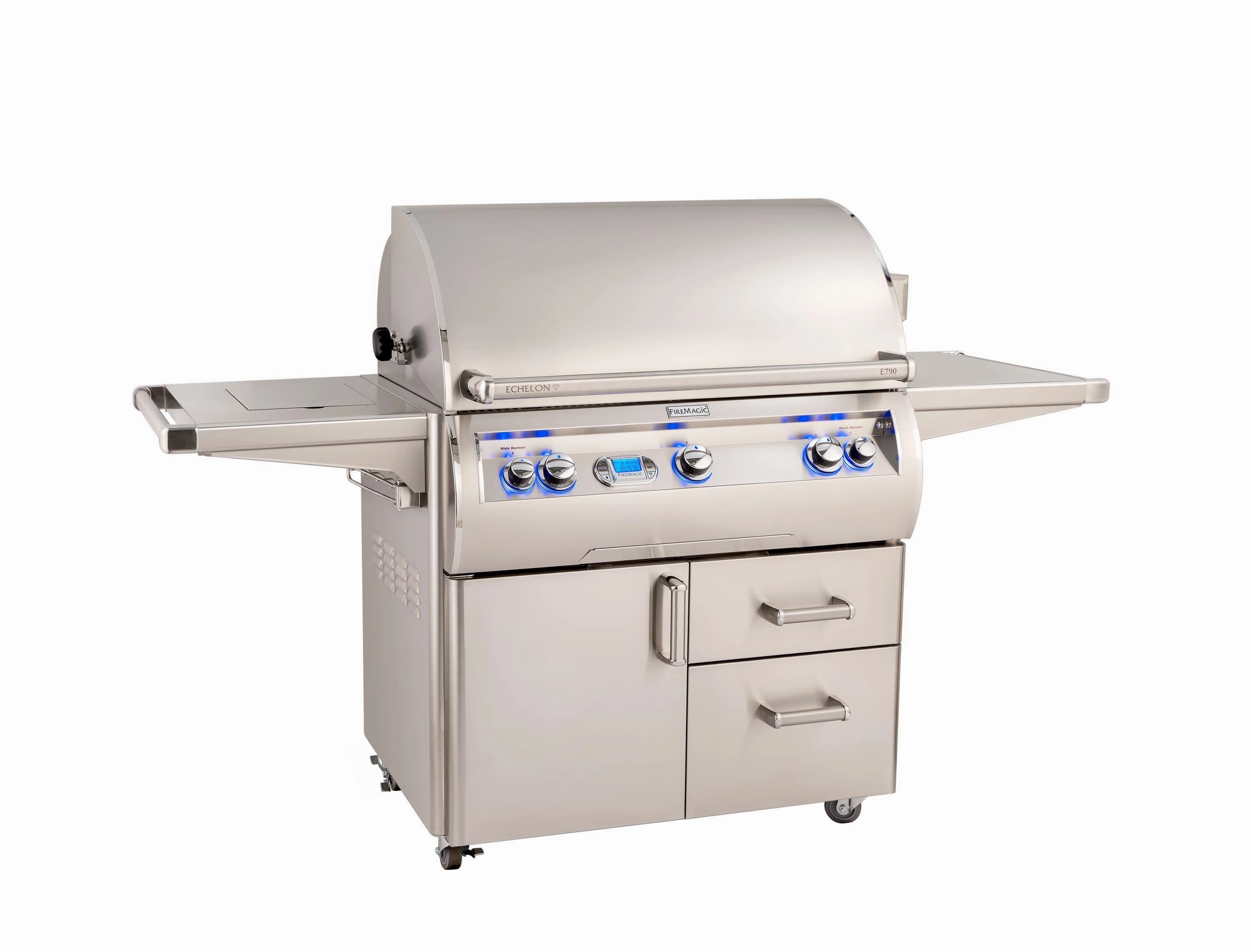 Fire Magic Echelon Diamond 36" Portable Grill with Digital Thermometer & Flush Mounted Single Side Burner E790s large capacity charcoal BBQ grills