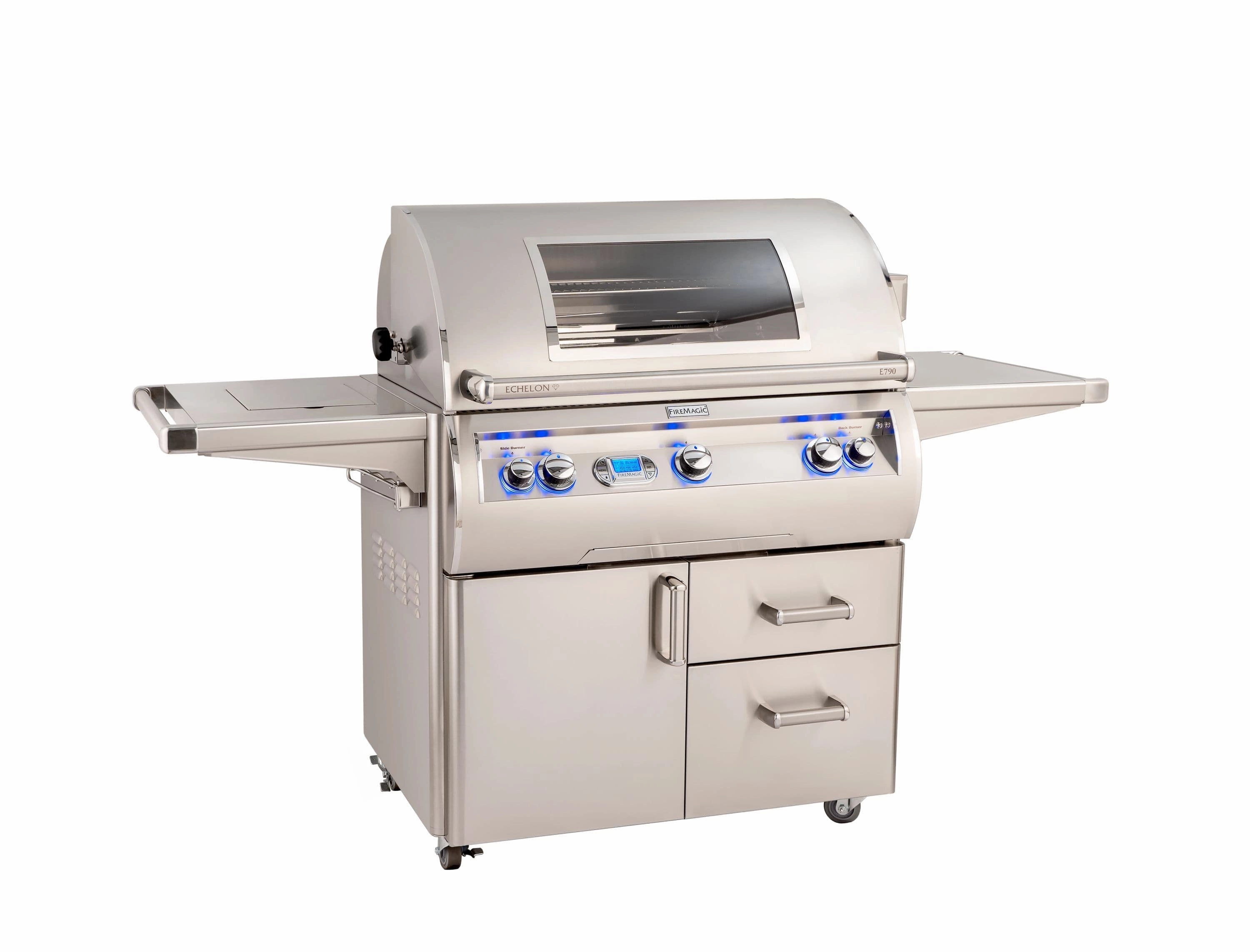 Fire Magic Echelon Diamond 36" Portable Grill with Digital Thermometer & Flush Mounted Single Side Burner E790s
