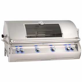 Fire Magic Echelon Diamond 48" Built-In Grill with Analog Thermometer E1060i stainless steel BBQ grill with side table
