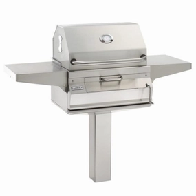 Fire Magic Stainless Steel 24" In-Ground Post Mount Charcoal Grill 22-SC01C-G6 professional outdoor BBQ grill set