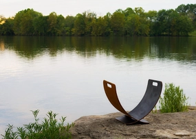Fire Pit Art 18-inch Stainless Steel Wings in Flight Log Rack - WOF-StainlessFireproof mat for under fire pit