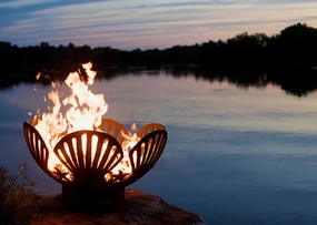 Fire Pit Art Barefoot Beach 42-inch Wood Burning Fire Pit - BBportable outdoor fire pit with lid